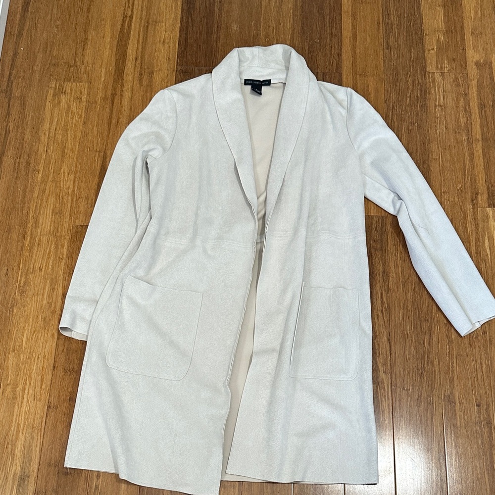 LAST CHANCE OFFER: Joan Vass Soft Cream Open Front Jacket
